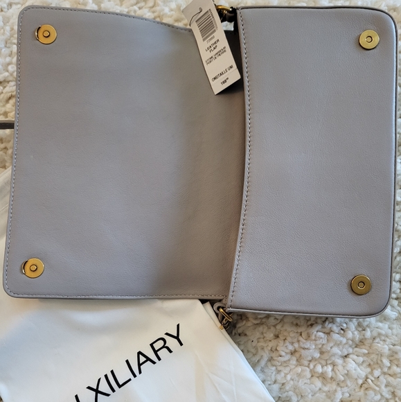 Leather Purse cross body bag color:Grey - Picture 2 of 5